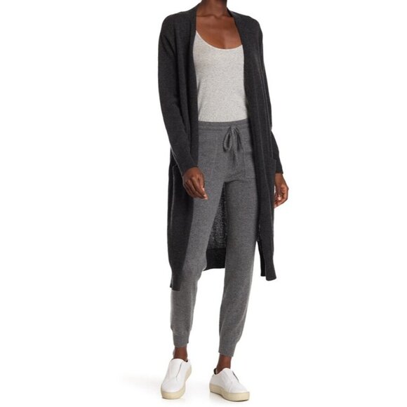 NWT Amicale Cashmere Jogger in Medium Gray Drawstring Pull-on Knit Pants M - Picture 6 of 7